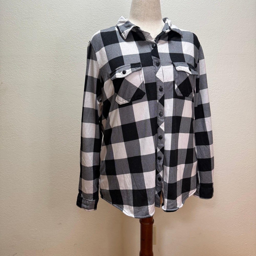 Eden & Olivia Lace-Up Corset Back 90s Grunge Edgy Flannel‎ Shirt Women XL